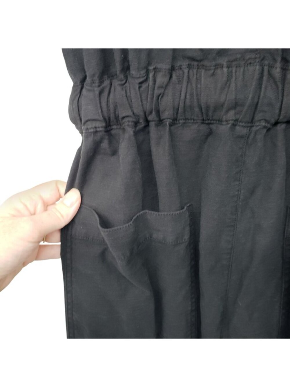 Anthropologie Charlize Utility Coveralls Black Gray Womens L - Picture 6 of 12